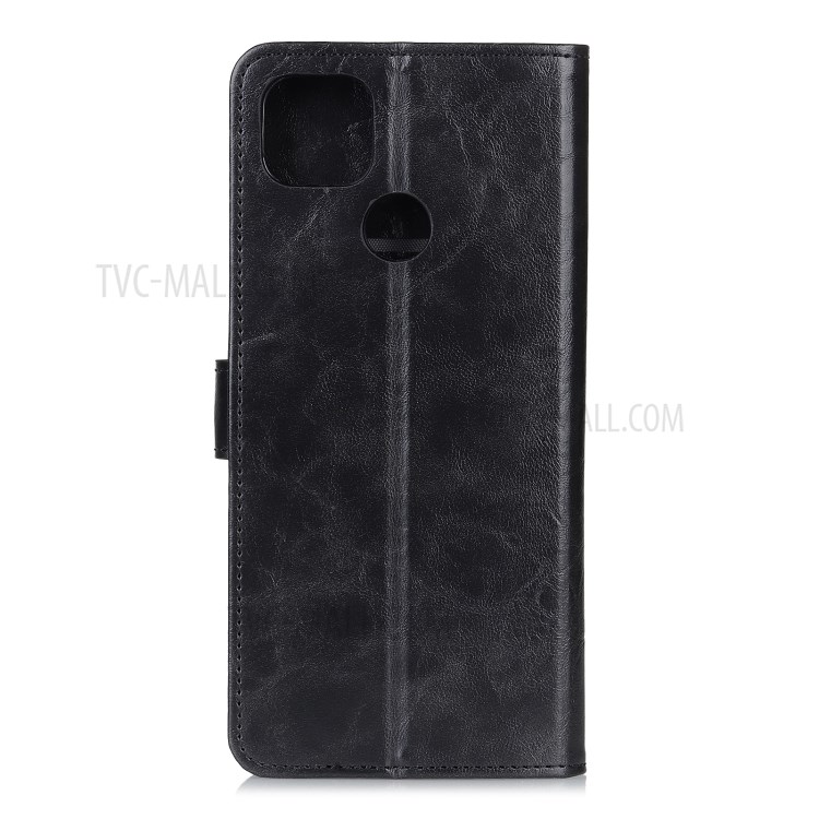 For Google Pixel 5a Tri-Color Braid Decor Wallet Design Leather Stand Case - Black-2