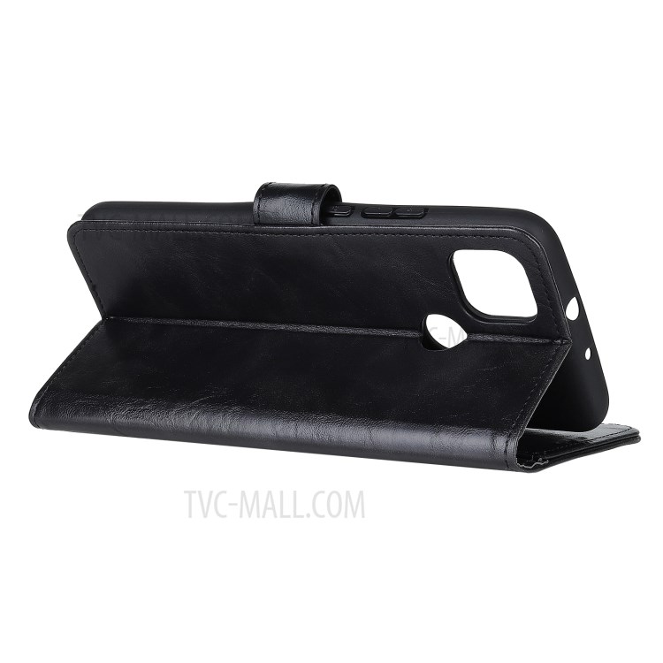 For Google Pixel 5a Tri-Color Braid Decor Wallet Design Leather Stand Case - Black-3