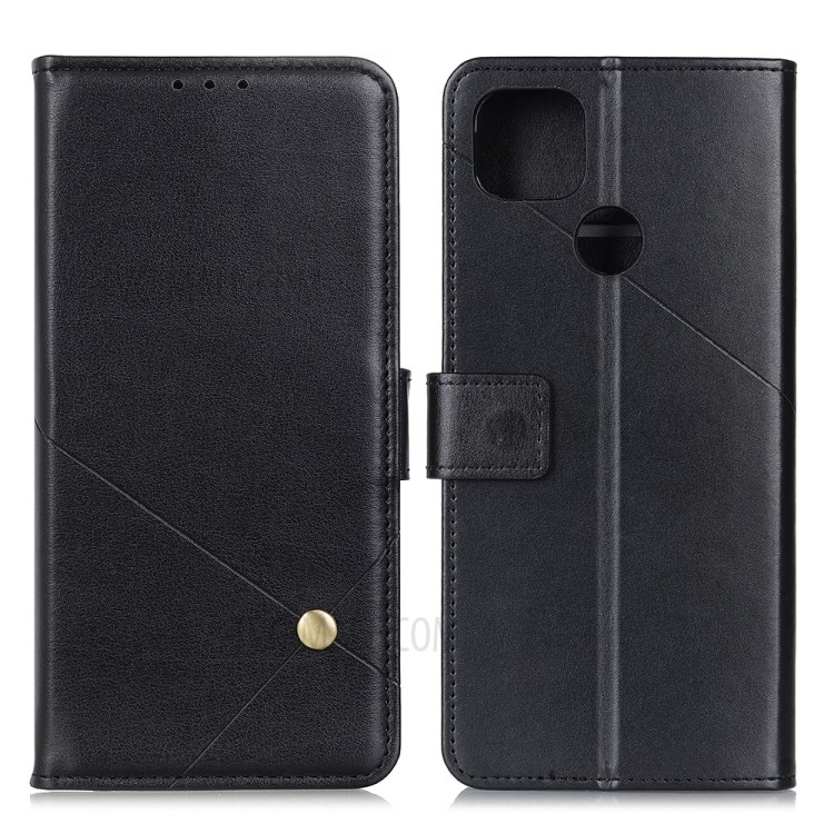 Magnetic Clasp Wallet Design Full-Protection Leather Stand Phone Cover Case for Google Pixel 5a - Black-1