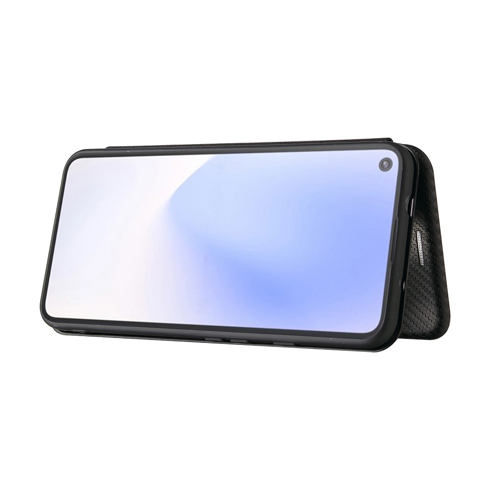 Auto-absorbed Stand Carbon Fiber Texture Leather Shell Cover for Google Pixel 5A - Black-10