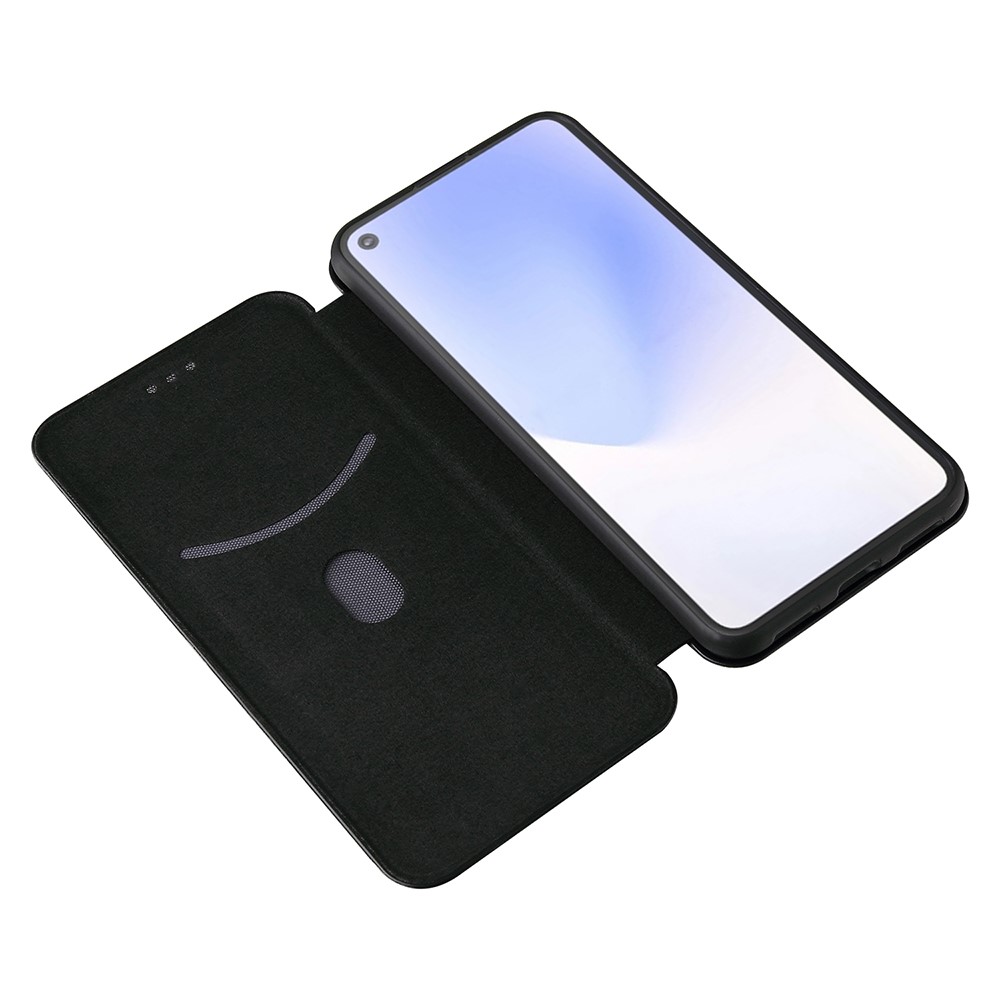 Auto-absorbed Stand Carbon Fiber Texture Leather Shell Cover for Google Pixel 5A - Black-12