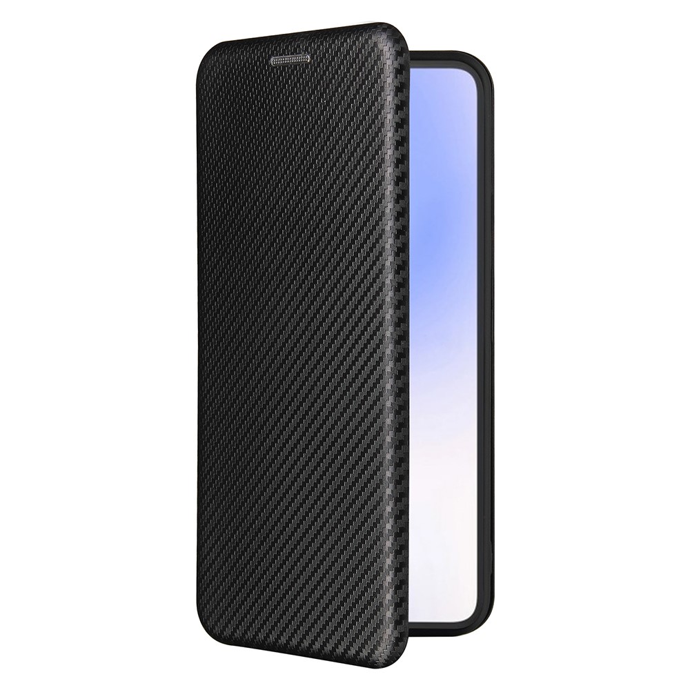 Auto-absorbed Stand Carbon Fiber Texture Leather Shell Cover for Google Pixel 5A - Black-3