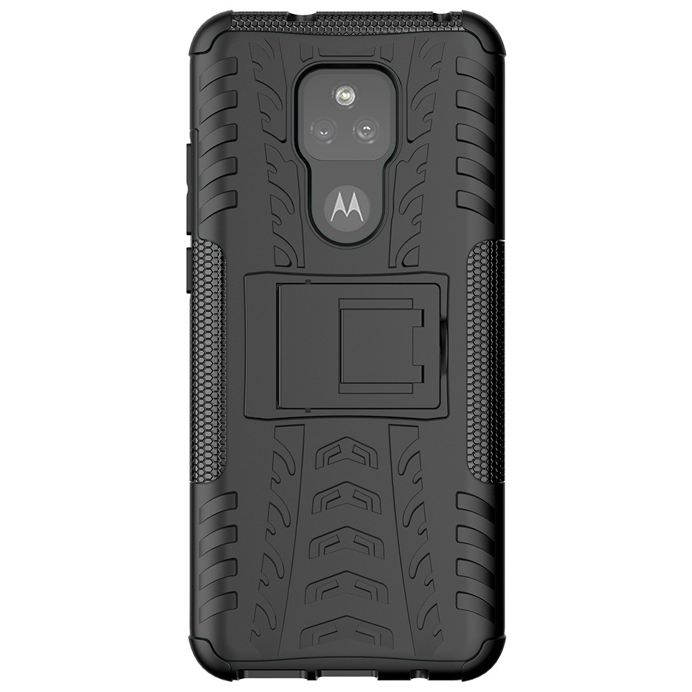 Cool Tyre Pattern PC + TPU Phone Case with Kickstand for Motorola Moto G Play (2021) - Black-2