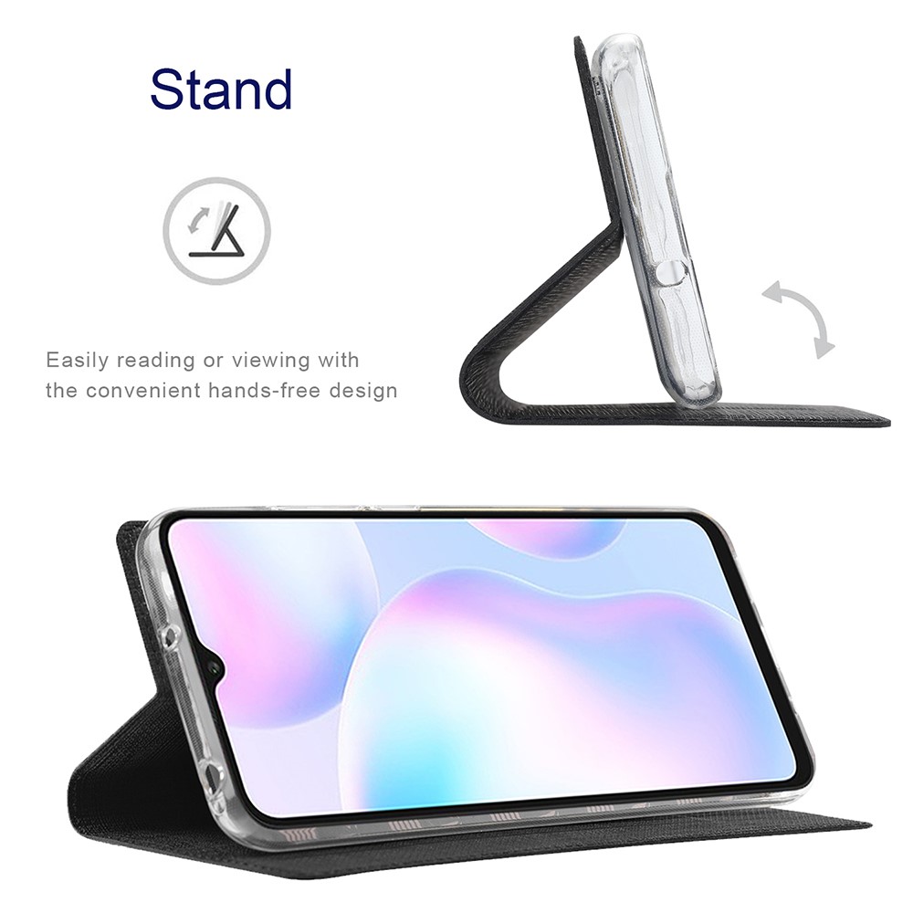 Vili DMX Series Stand Design Cover Phone Cover с Держателем Карты Для Google Pixel 5a - Черный