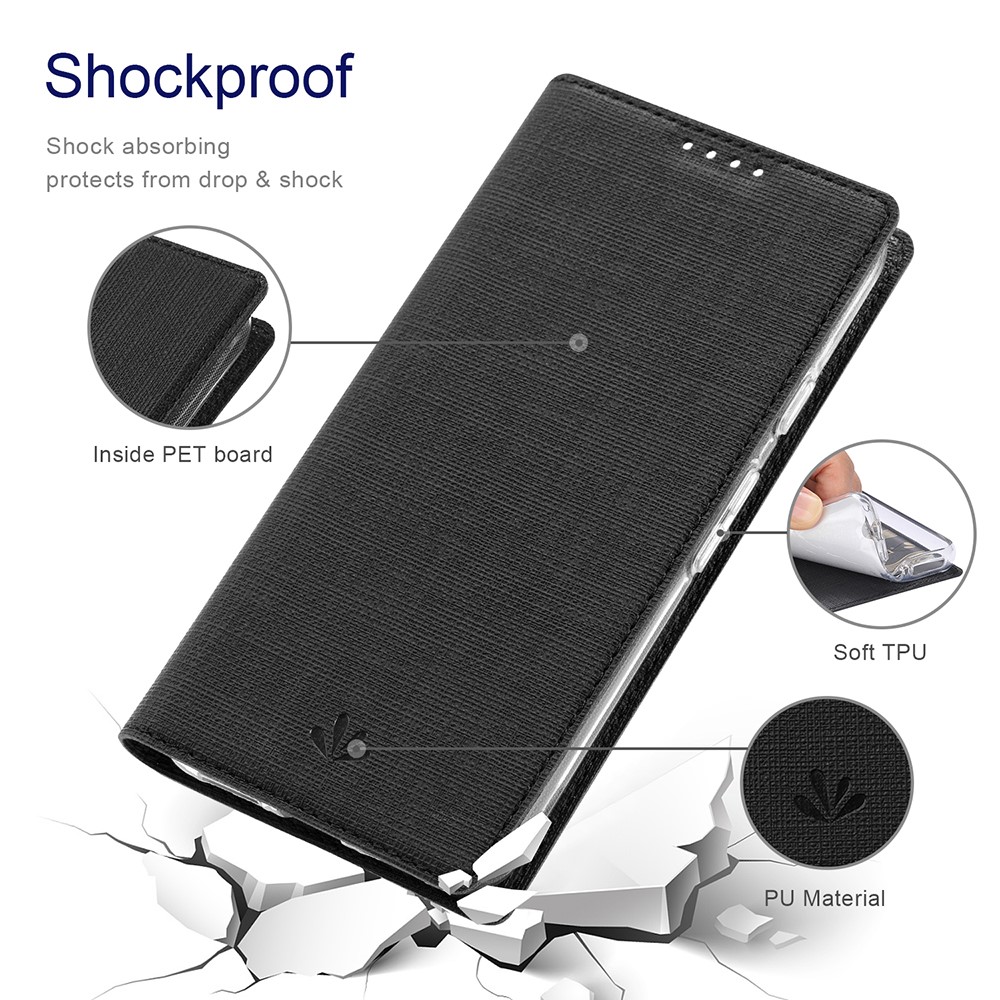 VILI DMX Series Stand Design Leather Phone Cover Case with Card Holder for Google Pixel 5a - Black-8