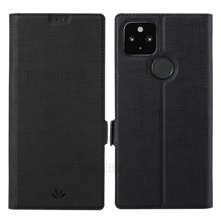 VILI K Series Wallet Stand Design Leather Phone Cover for Google Pixel 5a - Black-1