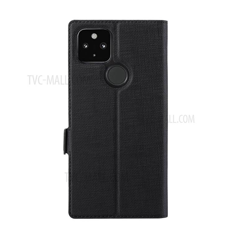 VILI K Series Wallet Stand Design Leather Phone Cover for Google Pixel 5a - Black-3
