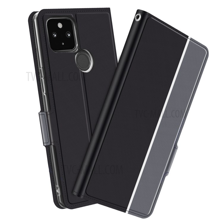 BaiYu Series Fashion Leather Mobile Phone Casing with Card Slots for Google Pixel 5a 5G - Black-1