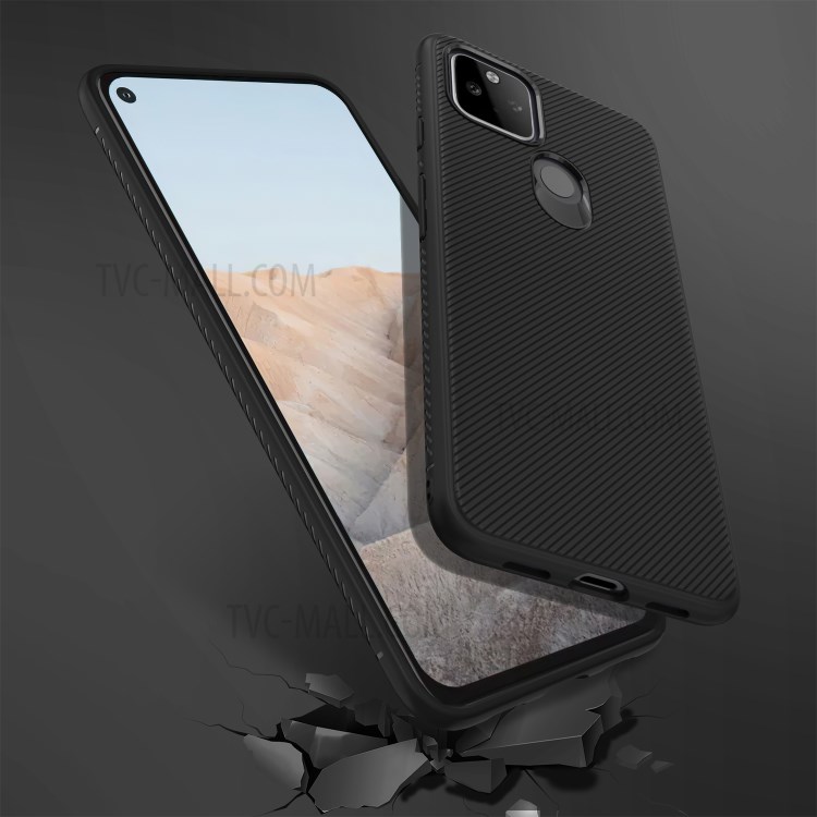 Jazz Series Twill Texture TPU Shell Back Cover Case for Google Pixel 5a 5G - Black-4