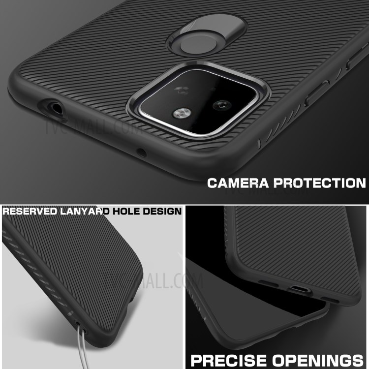 Jazz Series Twill Texture TPU Shell Back Cover Case for Google Pixel 5a 5G - Black-6