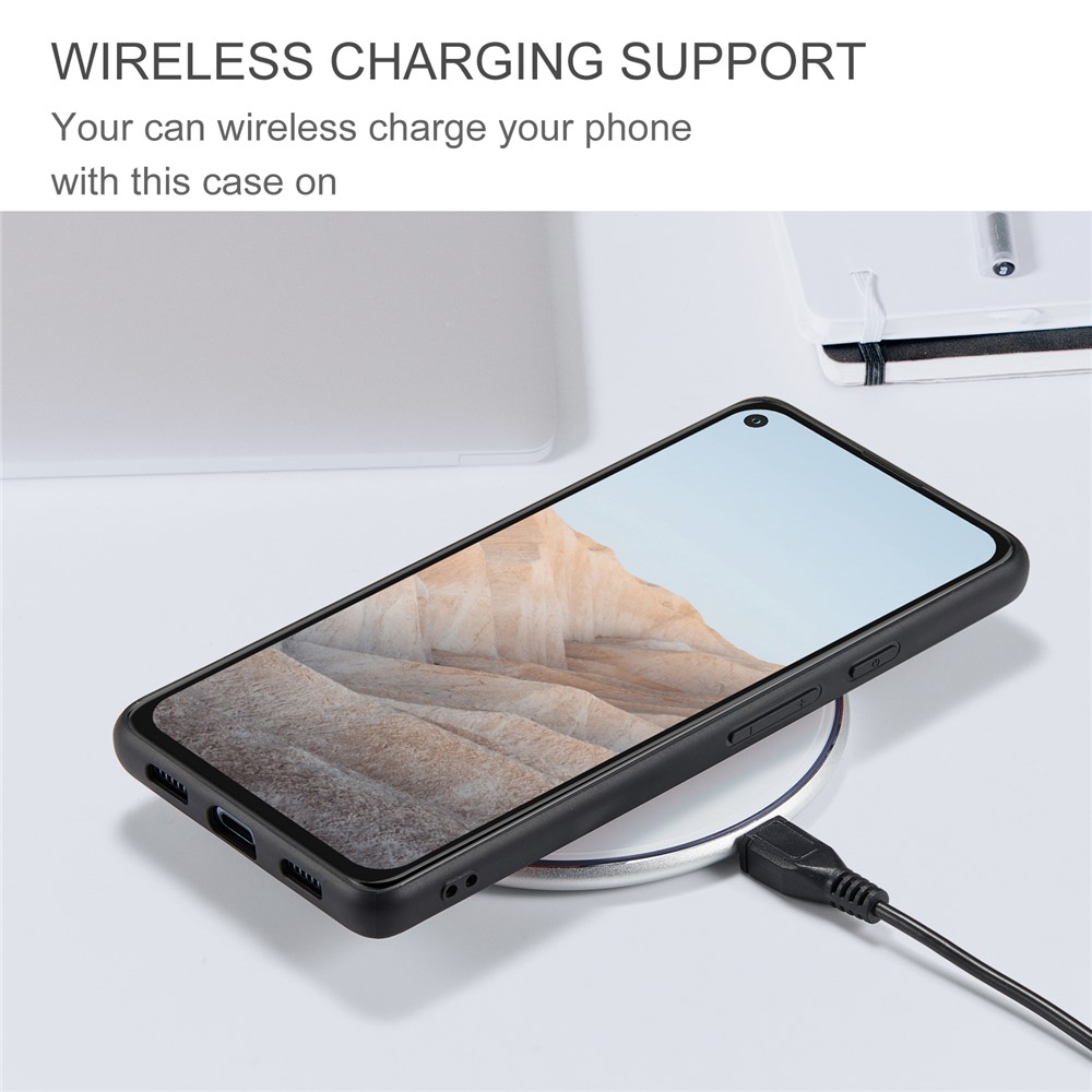 JEEHOOD Magnetic Clasp Wallet Design Detachable 2-in-1 Leather Coated TPU Phone Case for Google Pixel 5a 5G - Black-5