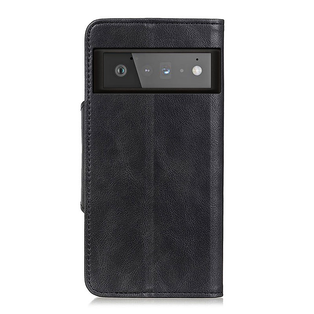 Stand Design PU Leather Wallet Case with Magnetic Closure Brass Buckle for Google Pixel 6 Pro - Black-3