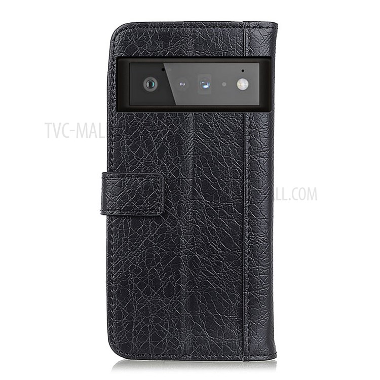 Drop-proof Split Leather Wallet Design Phone Casing Cover for Google Pixel 6 Pro - Black-3