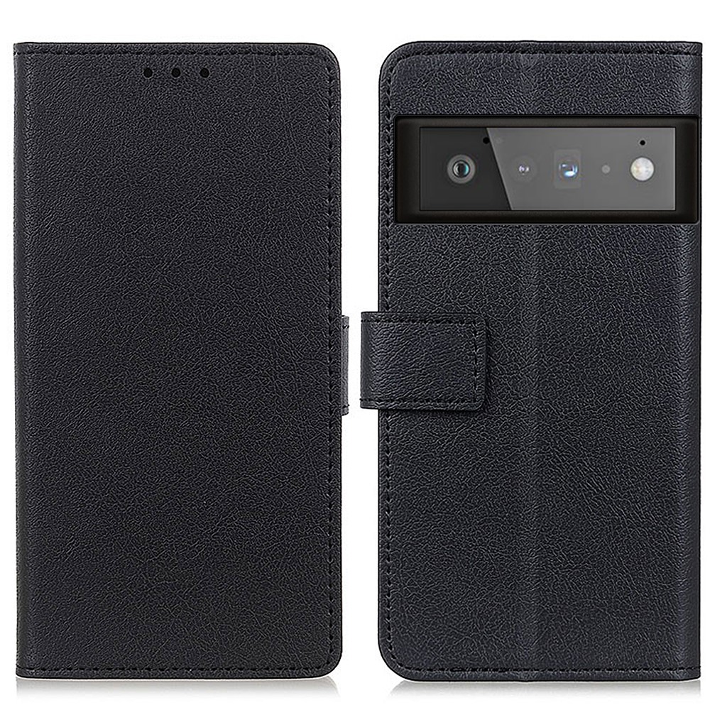 Drop-proof PU Leather Stand Case with Card Slots and Cash Pocket for Google Pixel 6 Pro - Black-1