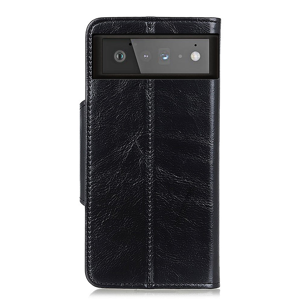 Drop-proof Wallet Design Auto-Absorbed Magnet Leather Phone Stand Shell for Google Pixel 6 - Black-3