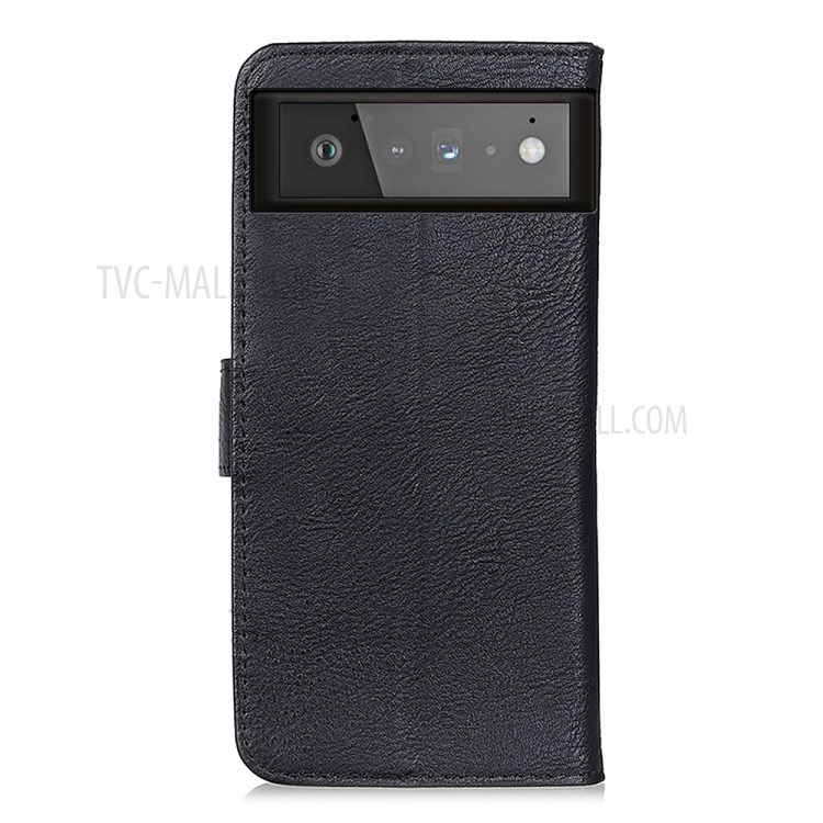KHAZNEH Leather Wallet Stand Phone Cover Case for Google Pixel 6 - Black-3