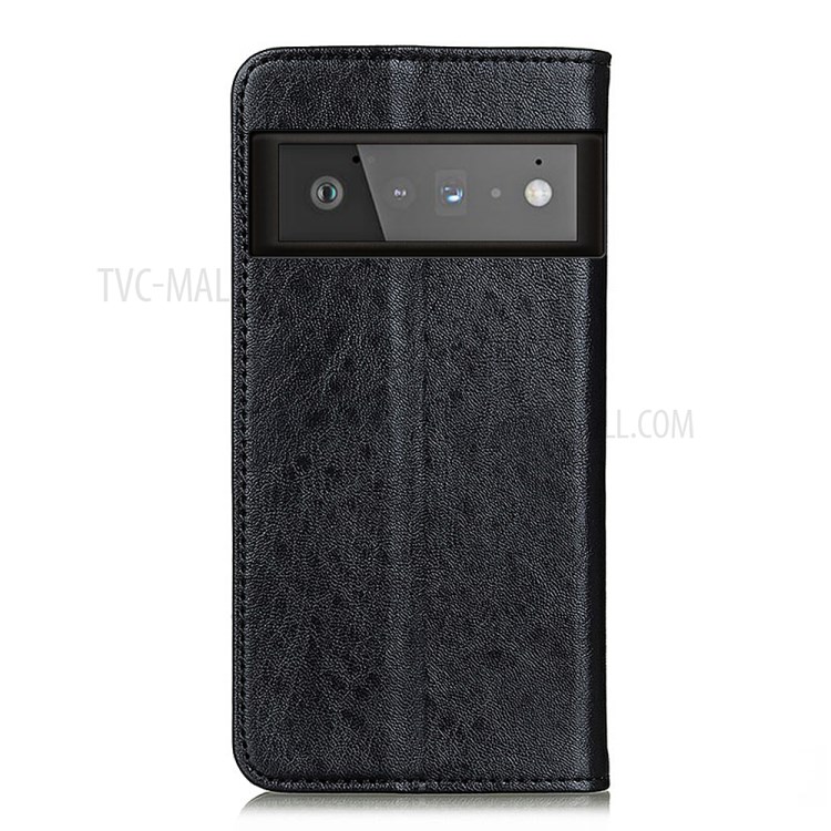 Crazy Horse Texture Leather Auto-absorbed Wallet Case for Google Pixel 6 Pro - Black-3