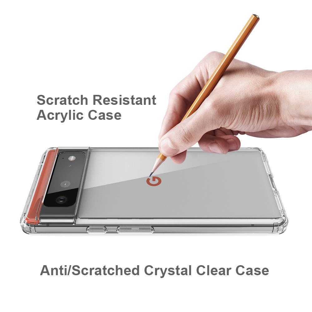 Anti-Scratch Shockproof Series Clear Acrylic + TPU Bumper Protective Case for Google Pixel 6-5