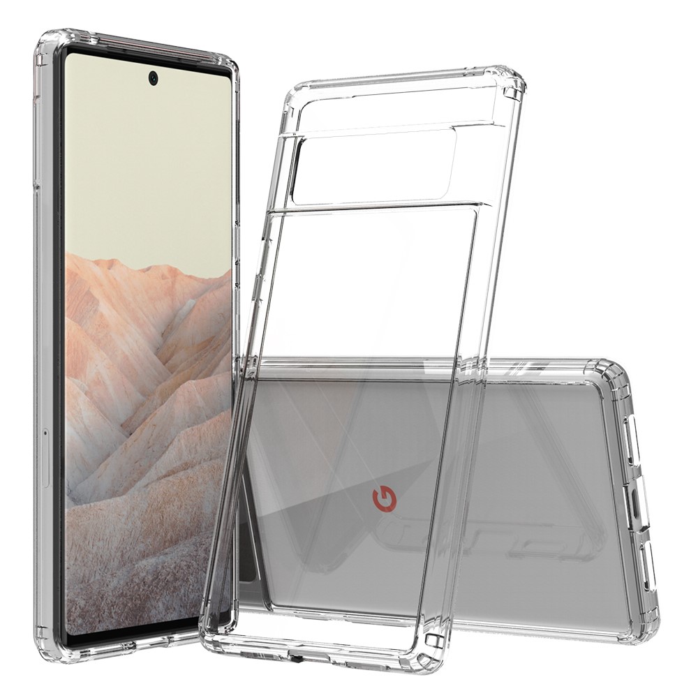 Ultra Clear Slim Shock Absorption Reinforced Soft TPU Frame + Solid Acrylic Back Cover for Google Pixel 6 Pro-1