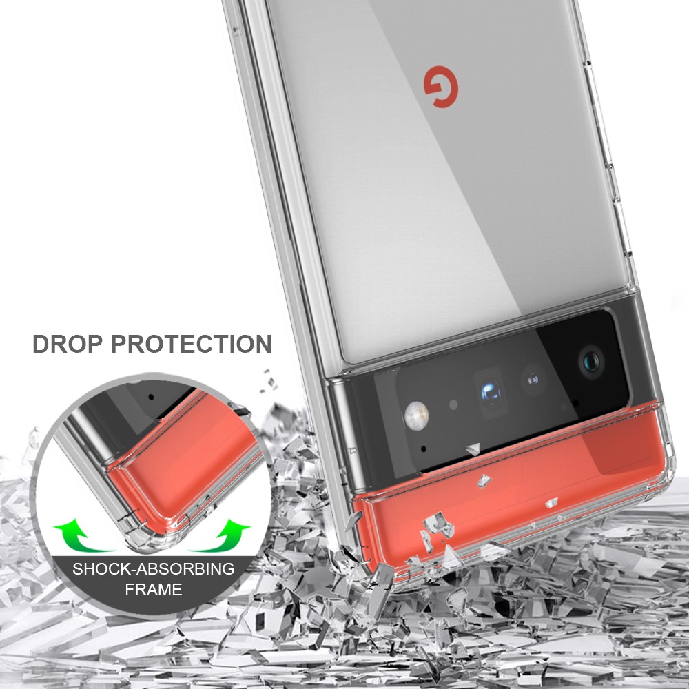 Ultra Clear Slim Shock Absorption Reinforced Soft TPU Frame + Solid Acrylic Back Cover for Google Pixel 6 Pro-4