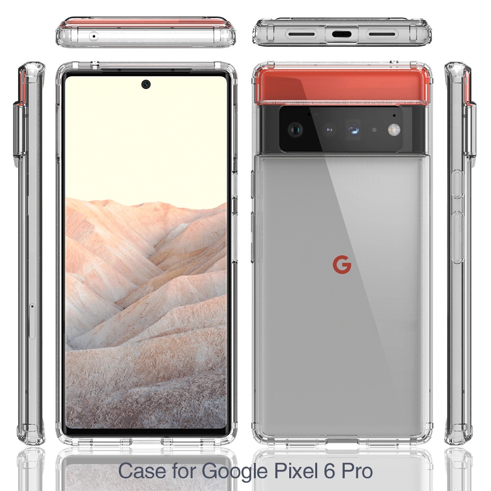 Ultra Clear Slim Shock Absorption Reinforced Soft TPU Frame + Solid Acrylic Back Cover for Google Pixel 6 Pro-6