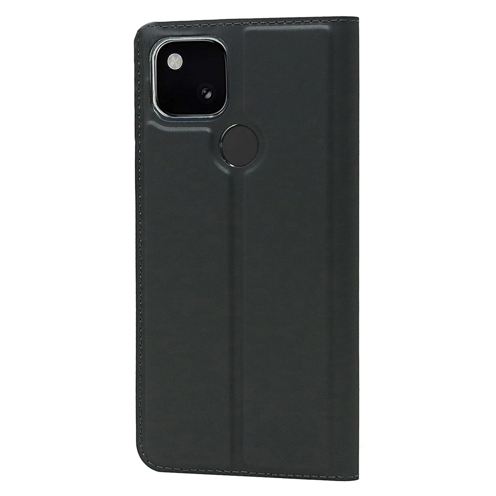 Magnetic Auto-absorbed PU Leather Phone Shell Stand Card Slot Case for Google Pixel 5a 5G - Black-3