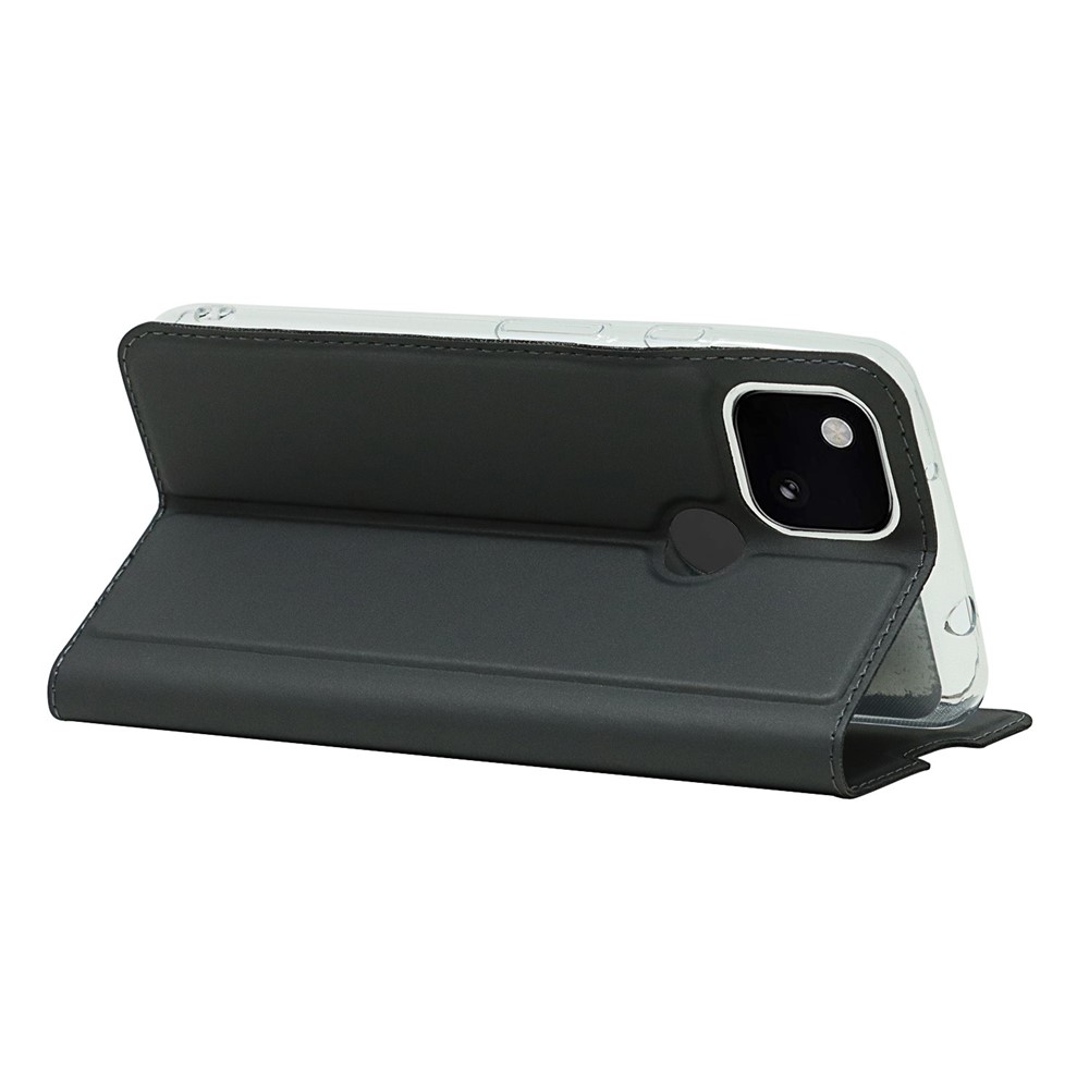 Magnetic Auto-absorbed PU Leather Phone Shell Stand Card Slot Case for Google Pixel 5a 5G - Black-5