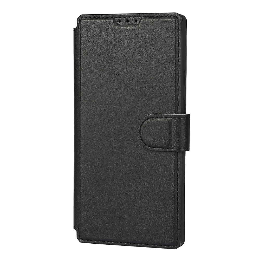 PU Leather Wallet Phone Cover with Wrist Strap for Google Pixel 5 - Black-2