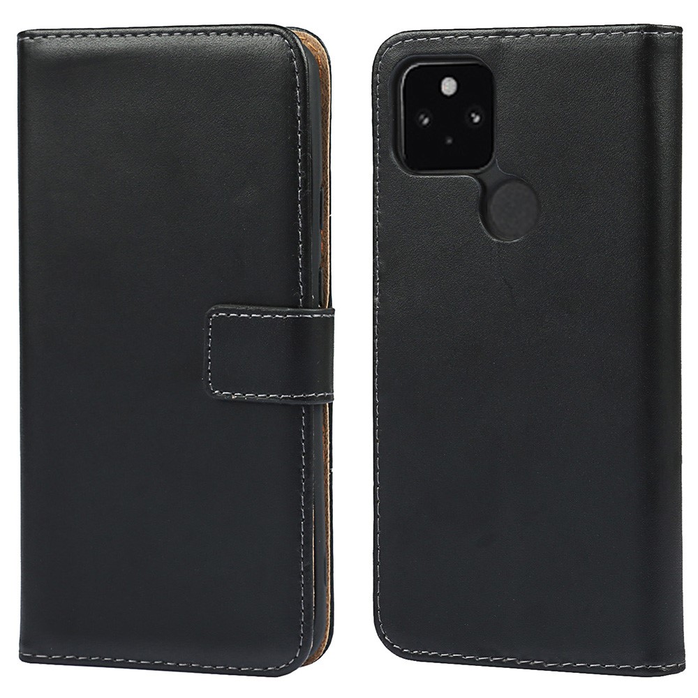 Split Leather Wallet Stand Full Protection Phone Case for Google Pixel 5a 5G-1