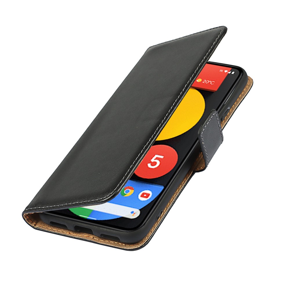 Split Leather Wallet Stand Full Protection Phone Case for Google Pixel 5a 5G-7