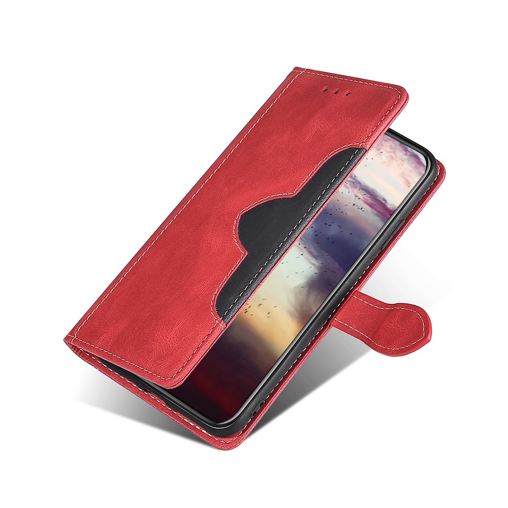 Phone Case Wallet Scratch Resistant Textured Design Stand Design PU Leather and TPU Phone Flip Cover Shell for Google Pixel 6 - Red-6