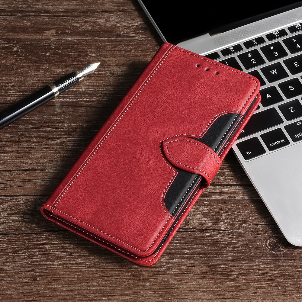 Phone Case Wallet Scratch Resistant Textured Design Stand Design PU Leather and TPU Phone Flip Cover Shell for Google Pixel 6 - Red-7