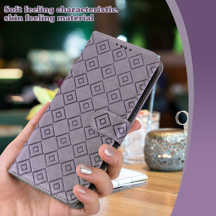 Grid Imprint PU Leather Flip Protective Phone Case Wallet Cover with Standing Function for Google Pixel 5a 5G - Purple-6