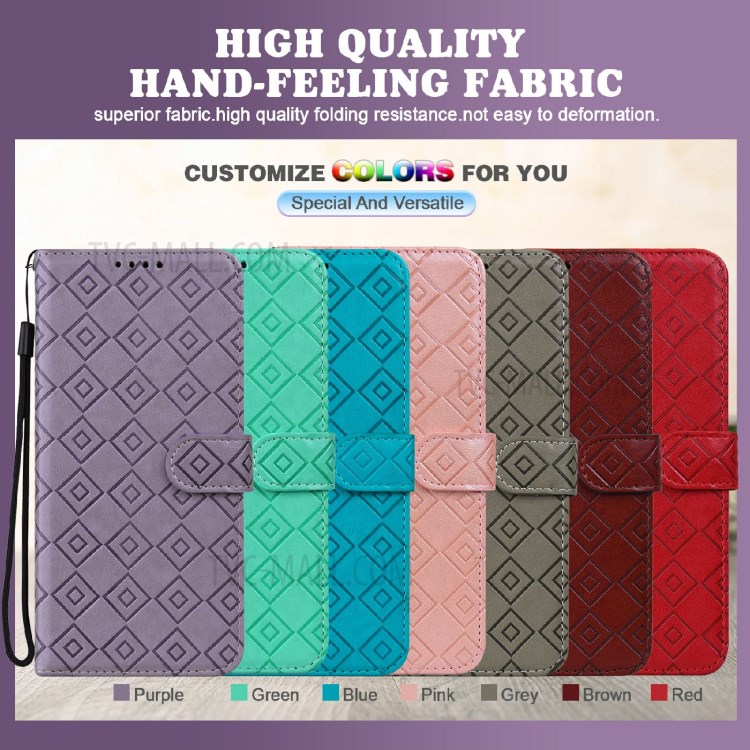 Grid Imprint PU Leather Flip Protective Phone Case Wallet Cover with Standing Function for Google Pixel 5a 5G - Purple-7