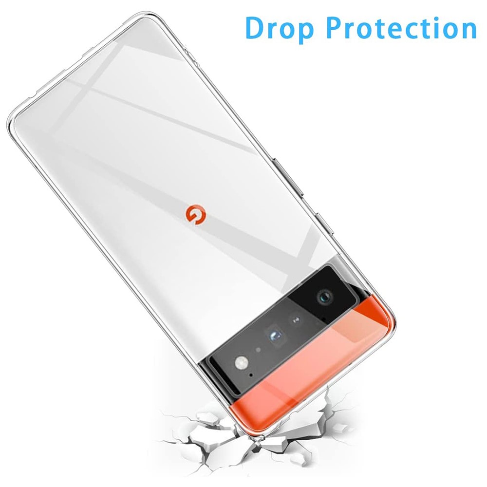 Crystal Clear Shock Absorption TPU Anti-Fingerprint Protective Case for Google Pixel 6 Pro-2