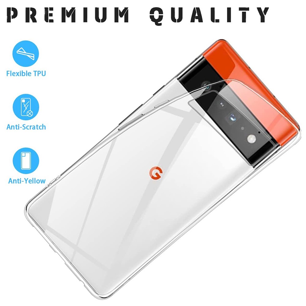 Crystal Clear Shock Absorption TPU Anti-Fingerprint Protective Case for Google Pixel 6 Pro-3