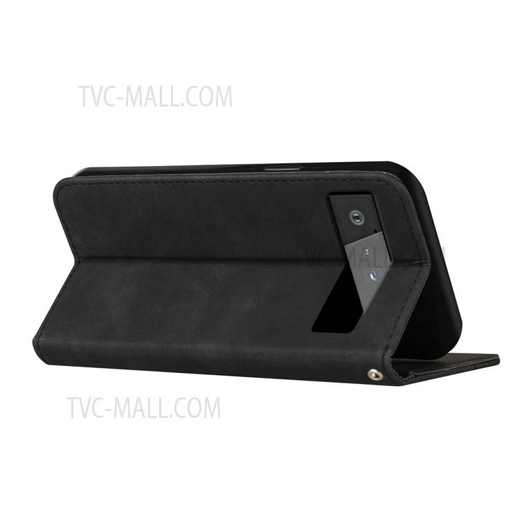 Fall-resistant S-shaped Texture Auto-absorbed Folio Flip Leather Wallet Stand Case for Google Pixel 6 - Black-5