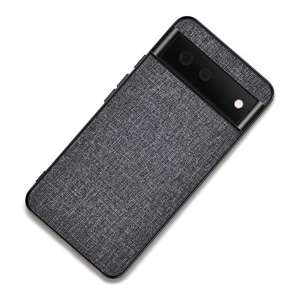 Scratch-resistant Cloth Coated TPU + PC Protective Hybrid Phone Case Cover for Google Pixel 6 - Grey-1