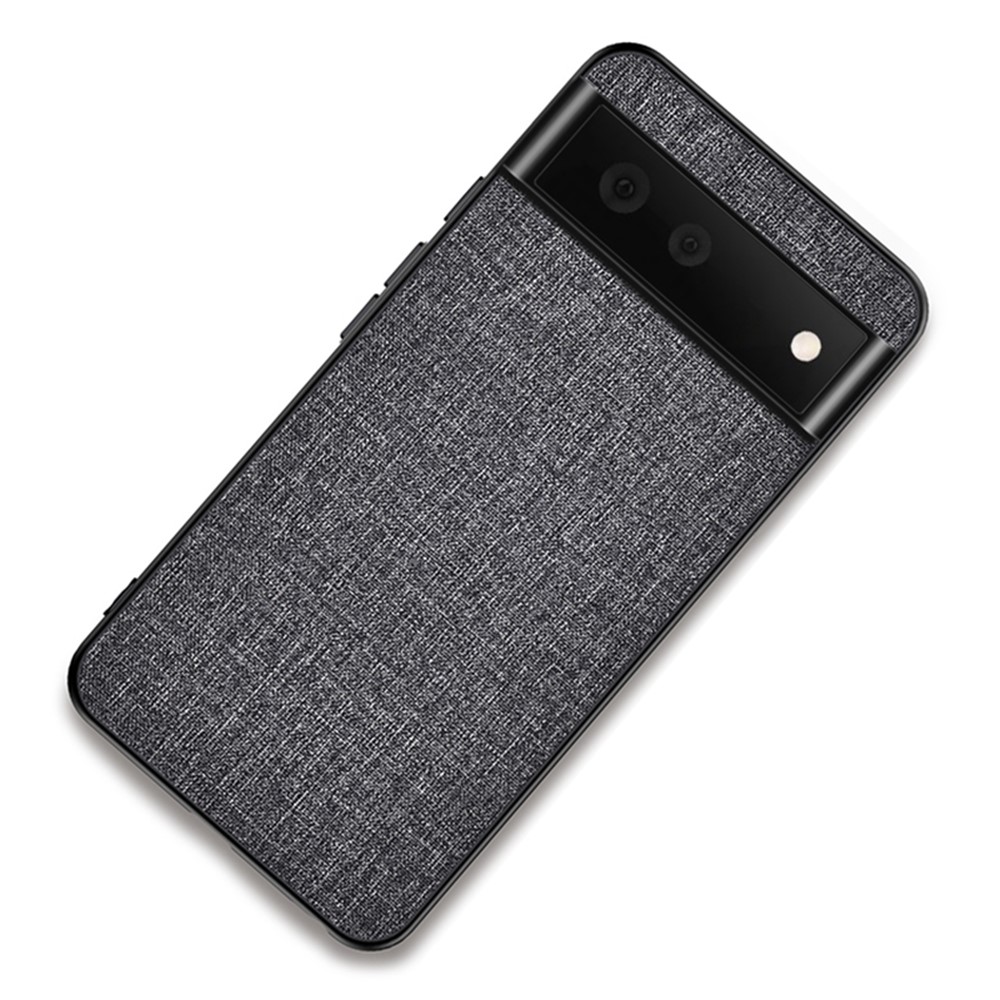 Cloth Coated TPU + PC Hybrid Phone Cover Anti-sweat Anti-fingerprint Case for Google Pixel 6 Pro - Grey-1