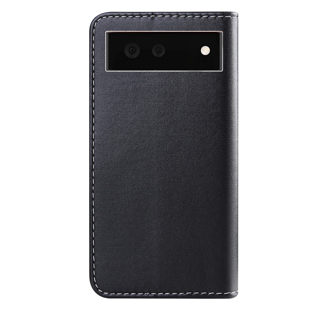 Stylish Tri-color Splicing Design Stand Wallet Full Protection Leather Cover Phone Case for Google Pixel 6 - Black/White/Grey-3