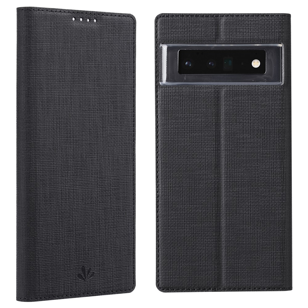 VILI DMX Series Magnetic Auto-Absorbed Closure Single Card Slot Stand Design Leather Phone Cover for Google Pixel 6 Pro - Black-1