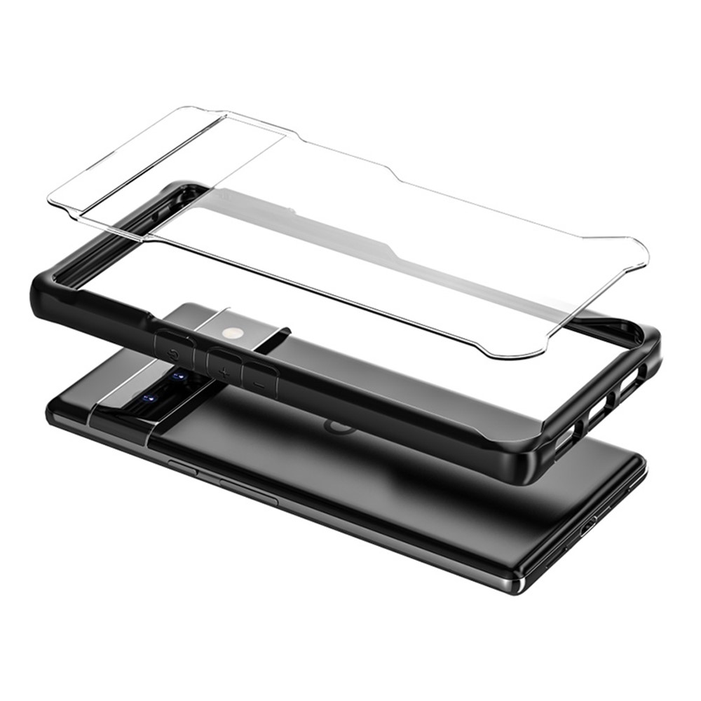 Clear Acrylic Back + Soft TPU Frame Anti-scratch Shockproof Phone Case Cover for Google Pixel 6 Pro-3