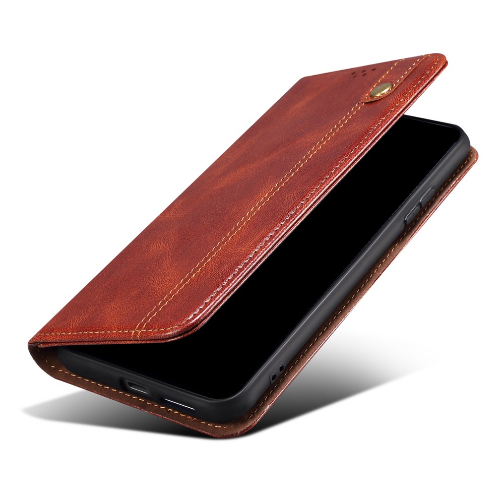 Waxy Crazy Horse Texture PU Leather Wallet Flip Shockproof Protective Phone Case with Stand for Google Pixel 6 - Brown-7