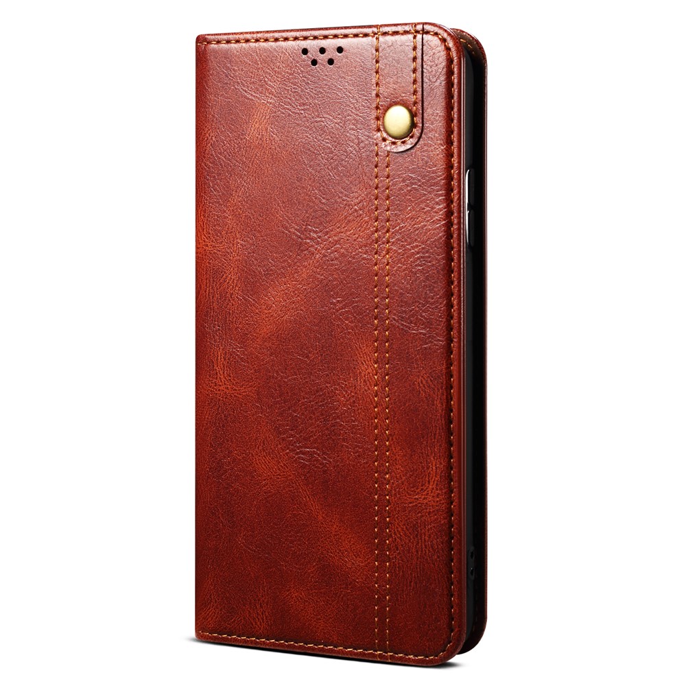 Waxy Crazy Horse Texture PU Leather Wallet Flip Shockproof Protective Phone Case with Stand for Google Pixel 6 Pro - Brown-11