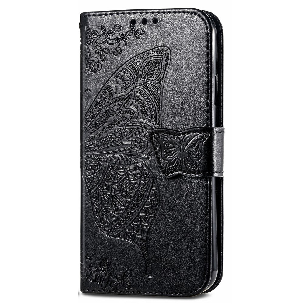 Stylish Imprinting Butterfly Flower Pattern Wallet Stand Phone Case Leather Cover for Google Pixel 6 - Black-7
