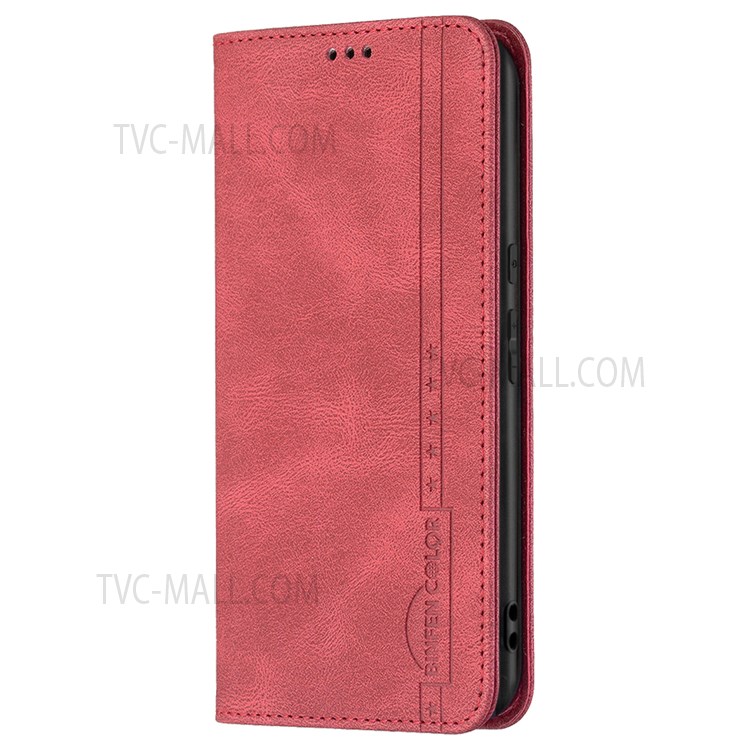 BINFEN COLOR For Google Pixel 6 Drop-resistant Phone Case Flip Design RFID Blocking Leather Stand Wallet Phone Cover Protector - Red-5