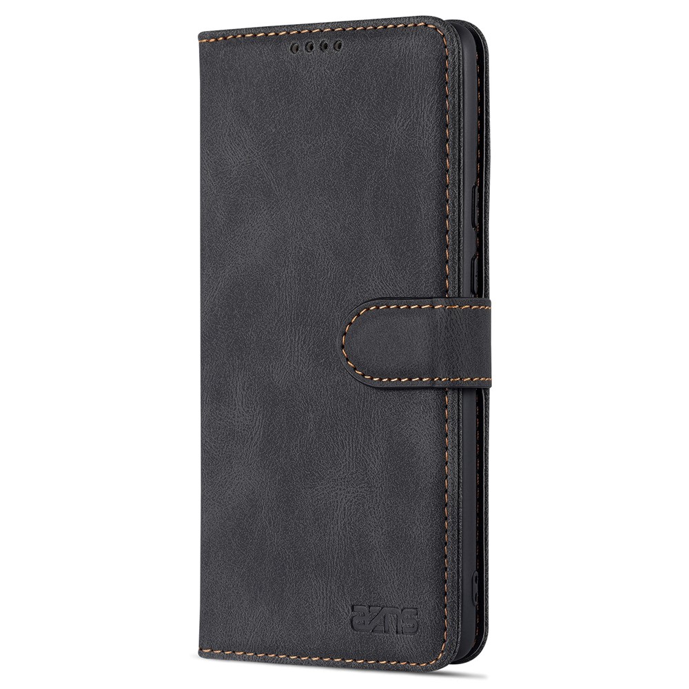 AZNS TPU+PU Leather Wallet Stand Phone Case Shockproof Protection Flip Phone Shell for Google Pixel 6 - Black-2