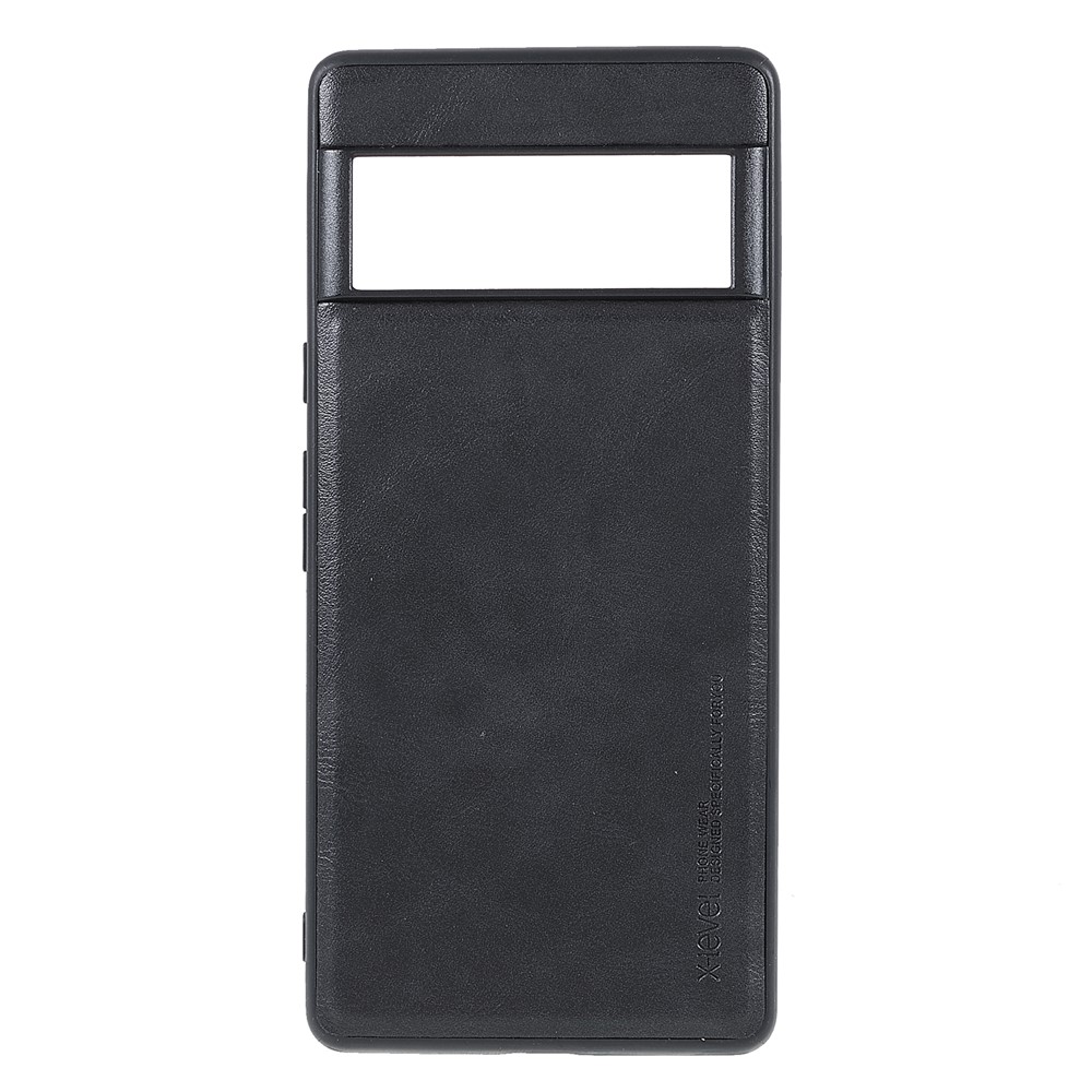 X-LEVEL Vintage Style Light Slim PU Leather Coated TPU Protective Cover Shell for Google Pixel 6 Pro - Black-1