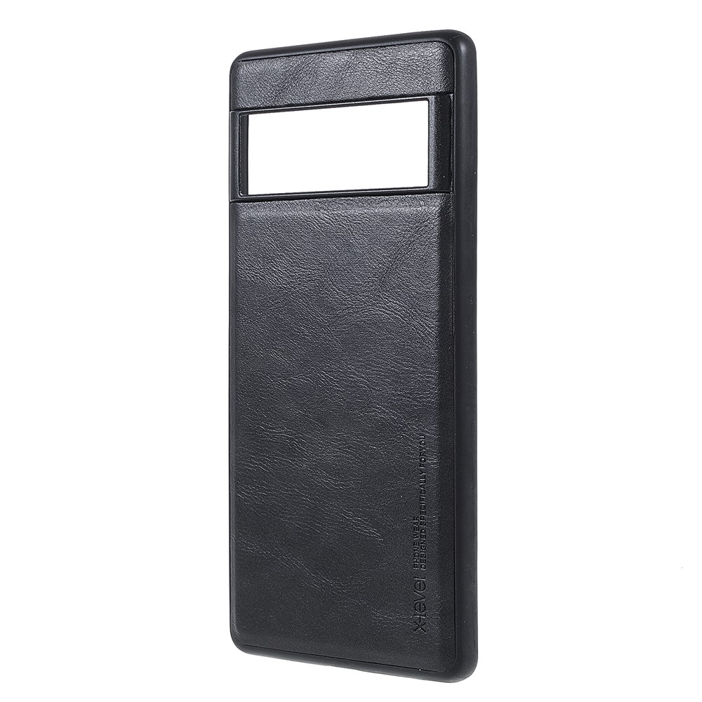 X-LEVEL Vintage Style Light Slim PU Leather Coated TPU Protective Cover Shell for Google Pixel 6 Pro - Black-2