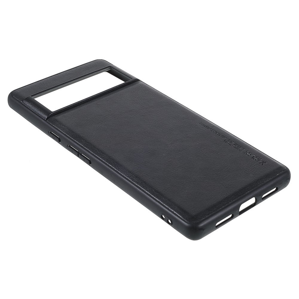 X-LEVEL Vintage Style Light Slim PU Leather Coated TPU Protective Cover Shell for Google Pixel 6 Pro - Black-4